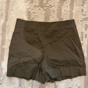 Theory Dark Olive Women's shorts linen